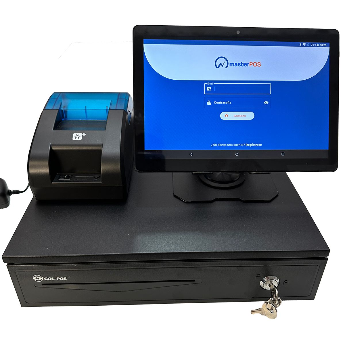 Combo POS Tablet Android 10 con cajón, impresora y Software POS – MasterPOS